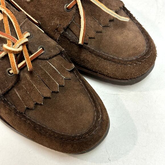 Rancourt & Co x Polo Ralph Lauren Brown Suede Kiltie Moc Loafer Bench Made USA 9 - Picture 8 of 12